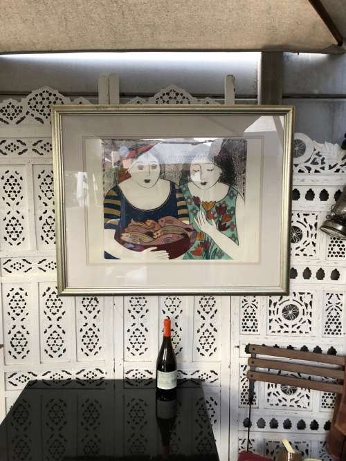 ANINE BARNARD - SA LISTED ARTIST - MASSIVE NUMBERED 15/75 AND SIGNED ETCHING TITLED "BEST FRIENDS"