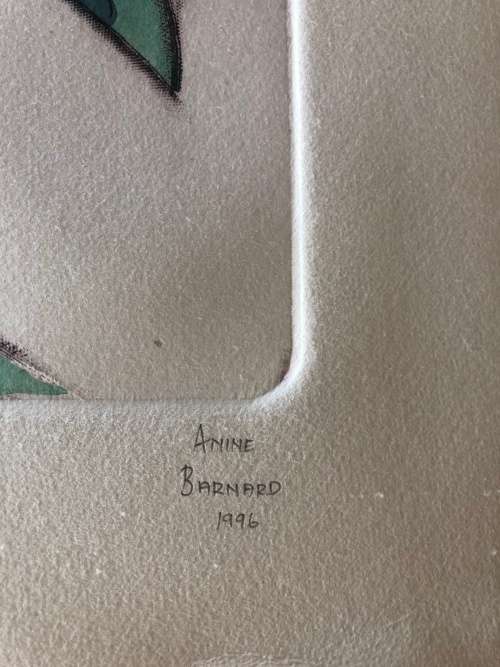 ANINE BARNARD - SA LISTED ARTIST - MASSIVE NUMBERED 15/75 AND SIGNED ETCHING TITLED "BEST FRIENDS"