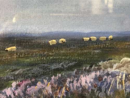 WOW !!! ORIGINAL GOUACHE ON PAPER BY ENGLISH ARTIST BISHOP - AUTHENTICATED ON THE BACK