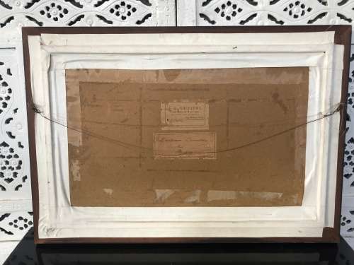 WOW !!! ORIGINAL GOUACHE ON PAPER BY ENGLISH ARTIST BISHOP - AUTHENTICATED ON THE BACK