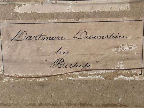 WOW !!! ORIGINAL GOUACHE ON PAPER BY ENGLISH ARTIST BISHOP - AUTHENTICATED ON THE BACK