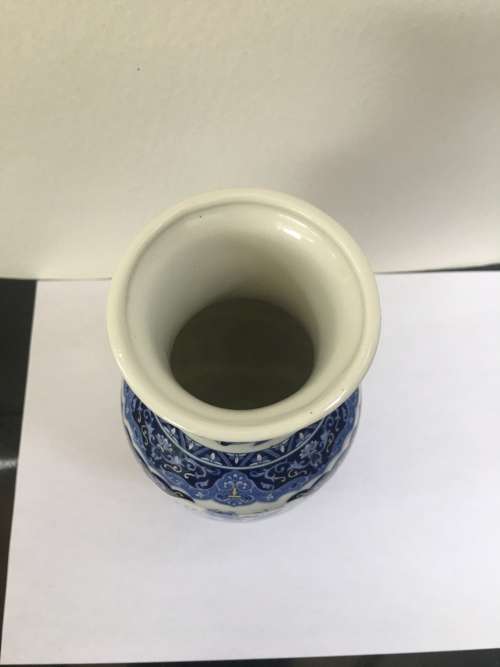 Beautiful Vintage Japan Imperial Imari Blue & White Fine Porcelain Vase with Stamp & BWA Sticker