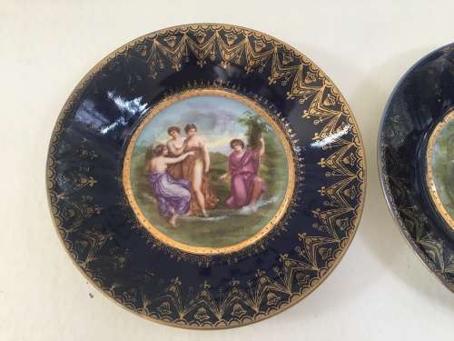 Royal Austria Angelica Kauffmann c1741-1807 Bindenschild Cobalt Blue & Gilt Neoclassical 16cm  Plate