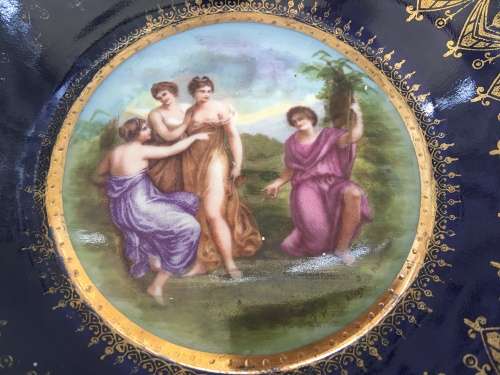 Royal Austria Angelica Kauffmann c1741-1807 Bindenschild Cobalt Blue & Gilt Neoclassical 16cm  Plate
