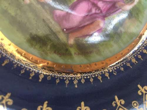 Royal Austria Angelica Kauffmann c1741-1807 Bindenschild Cobalt Blue & Gilt Neoclassical 16cm  Plate