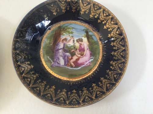 Royal Austria Angelica Kauffmann c1741-1807 Bindenschild Cobalt Blue & Gilt Neoclassical 16cm  Plate
