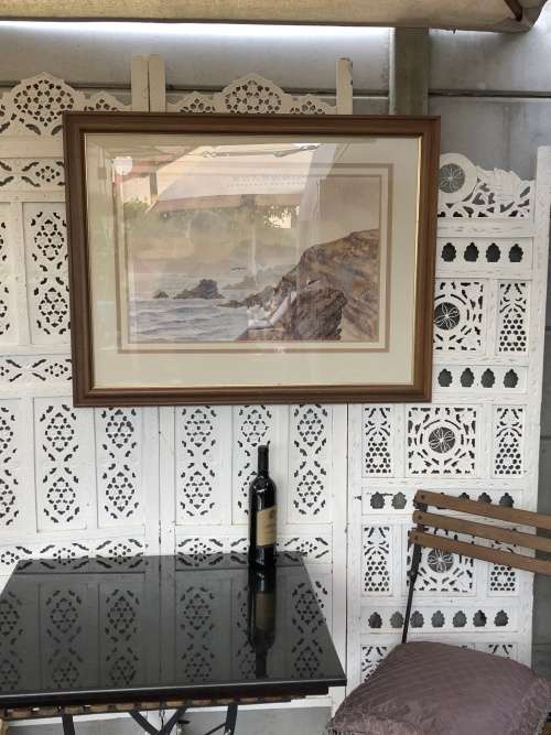MATT LOUWRENS (1936 - ) - FAMOUS LISTED SA ARTIST - HUGE WATERCOLOR SEASCAPE IN A GORGEOUS FRAME