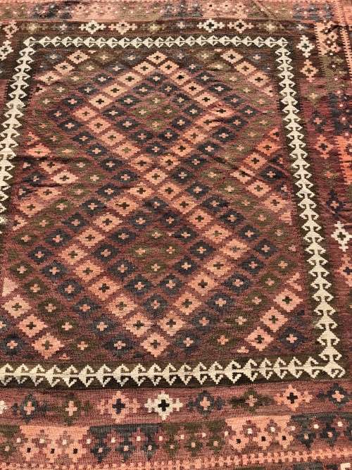 HUGE PURE WOOL HAND KNOTTED VINTAGE GHALMOORI PERSIAN KILIM CARPET 3000 X 2600mm