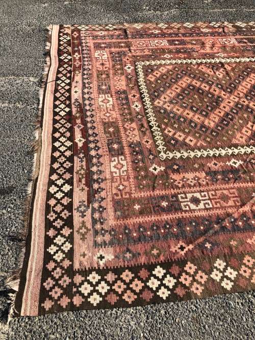 HUGE PURE WOOL HAND KNOTTED VINTAGE GHALMOORI PERSIAN KILIM CARPET 3000 X 2600mm