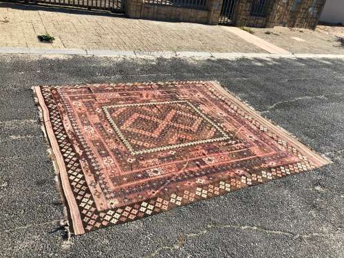 HUGE PURE WOOL HAND KNOTTED VINTAGE GHALMOORI PERSIAN KILIM CARPET 3000 X 2600mm