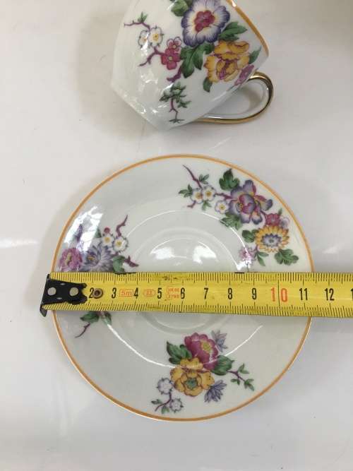 Delightful B & Co Bernardaud Limoges France 1900-1979  demitasse cup and saucer Floral & Gold Gilt