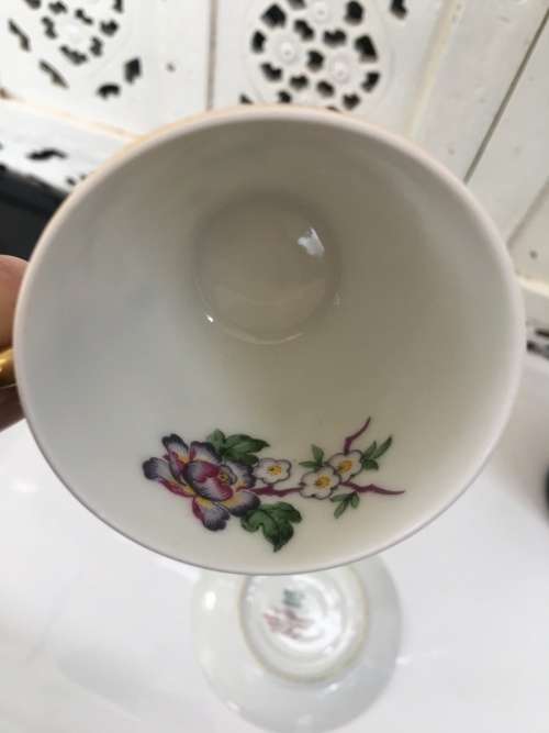 Delightful B & Co Bernardaud Limoges France 1900-1979  demitasse cup and saucer Floral & Gold Gilt