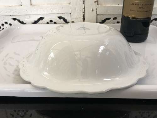 Vintage Constancia Porcelain Made In South Africa, Silver Gilt & Floral Decorated Salad Serving Bowl