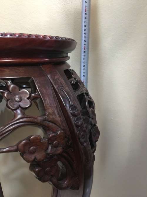 Amazing Collectors Antique Chinese Hand Carved Bird & Blossom Wooden Pot Stand