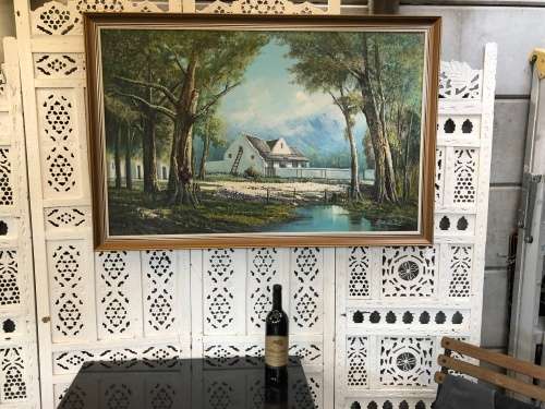 INVESTMENT ART !!! MASSIVE FRAMED DAN DU TOIT OIL ON CANVAS LANDSCAPE PAINTING - ABSOLUTELY STUNNING