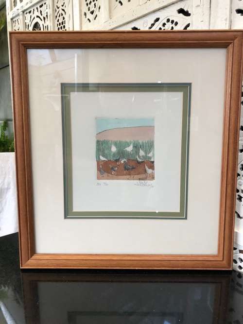 WOW !!! PIETER VAN DER WESTHUIZEN ETCHING - FRAMED - NUMBERED AND SIGNED IN PENCIL