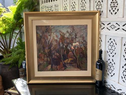 INVESTMENT ART !!! SA MASTER - KENNETH BAKER (1921 - 1996) FRAMED OIL ON BOARD - CLEARLY SIGNED