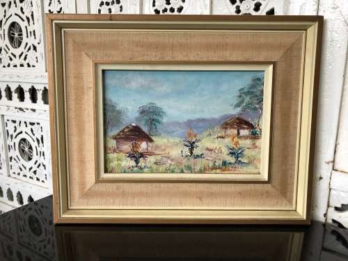 STUNNING LITTLE OIL ON BOARD LANDSCAPE PAINTING BY E. EBORRAL - FRAMED