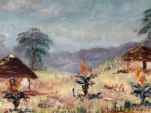 STUNNING LITTLE OIL ON BOARD LANDSCAPE PAINTING BY E. EBORRAL - FRAMED