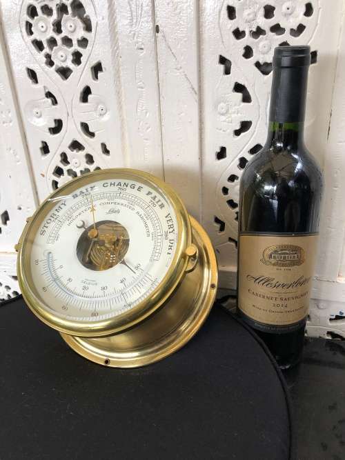WOW !! VINTAGE SCHATZ ROYAL MARINER PRECISION COMPENSATED BAROMETER WITH THERMOMETER