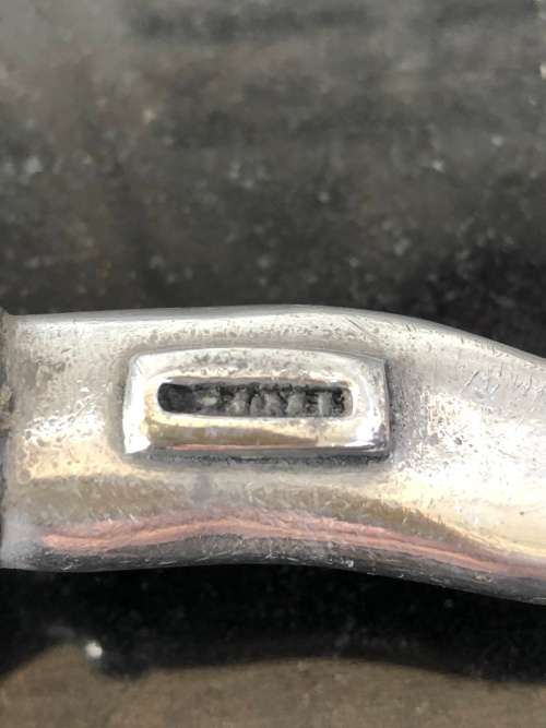 WOW !!! VINTAGE CARROL BOYES PEWTER SALAD SERVERS - WAVE PATTERN
