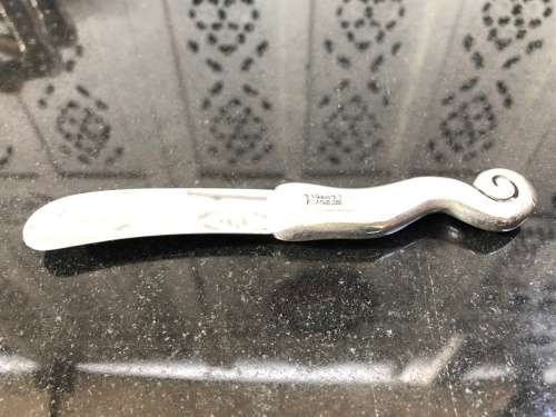 WOW !!! VINTAGE CARROL BOYES PEWTER MINI PATE KNIFE - WAVE PATTERN