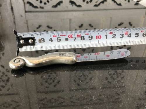 WOW !!! VINTAGE CARROL BOYES PEWTER MINI PATE KNIFE - WAVE PATTERN