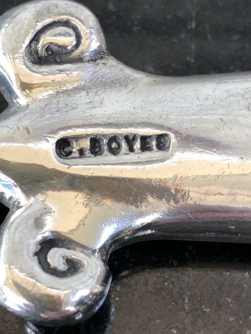 WOW !!! VINTAGE CARROL BOYES PEWTER CAKE LIFTER