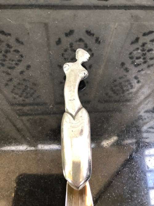 WOW !!! VINTAGE CARROL BOYES PEWTER BAR KNIFE - LADIES PATTERN