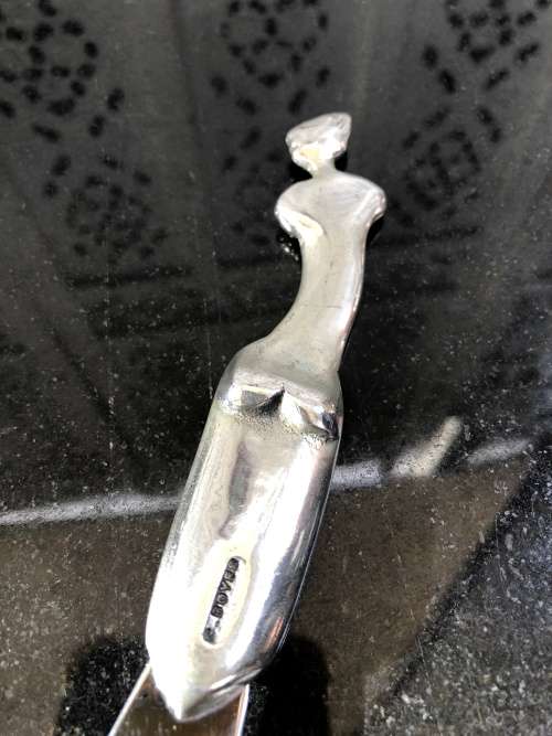 WOW !!! VINTAGE CARROL BOYES PEWTER BAR KNIFE - LADIES PATTERN