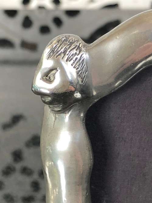 WOW !!! VINTAGE CARROL BOYES PEWTER SMALL SIZE PICTURE FRAME - KNEELING MAN