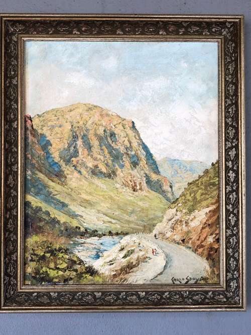 INVESTMENT ART !!! CARLO SDOYA (1914 - 1996) FRAMED OIL ON BOARD - CLEARLY SIGNED