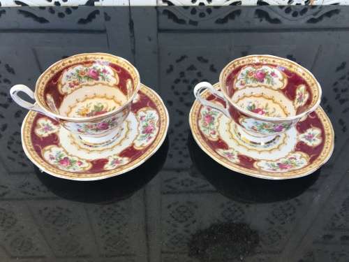 Delightful Lady Hamilton c1939-1945 Date Stamp Royal Albert Bone China England, Small Duos