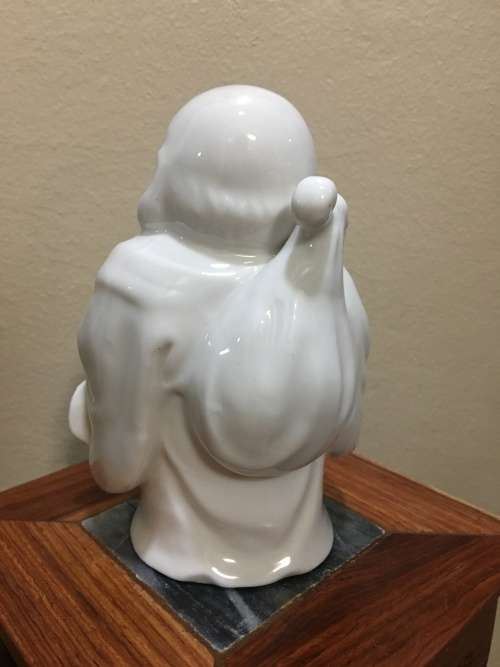 Beautiful Collectible Vintage Chinese Blanc De Chine Porcelain Figurine of Laughing Buddha