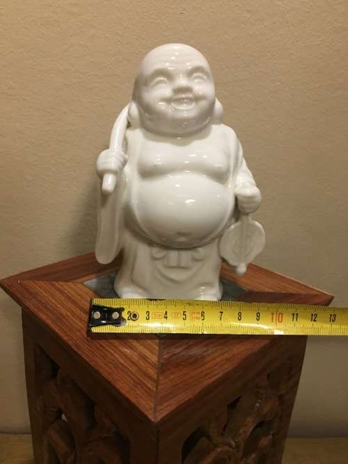 Beautiful Collectible Vintage Chinese Blanc De Chine Porcelain Figurine of Laughing Buddha