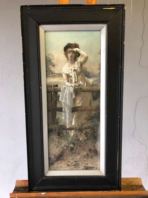 WOW !!! MARCUS STONE RA  (1840 - 1921) FAMOUS ENGLISH PAINTER - FRAMED WATERCOLOR