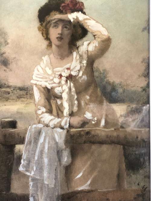 WOW !!! MARCUS STONE RA  (1840 - 1921) FAMOUS ENGLISH PAINTER - FRAMED WATERCOLOR