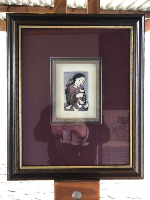 ANINE BARNARD - SA LISTED ARTIST - LTD NUMBERED 8/75 AND SIGNED ETCHING TITLED "ALONE" 1994