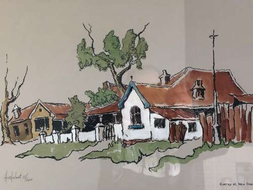 WOW !!! TED HOEFSLOOT (1930-2013) SA ARTIST ORIGINAL WATERCOLOR FRAMED No 22/600 OF A SERIES