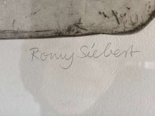 WOW !!! ROMY SIEBERT GERMAN ARTIST HUGE FRAMED ORIGINAL ETCHING No 17/50 ROSTOCK ZOO 2003