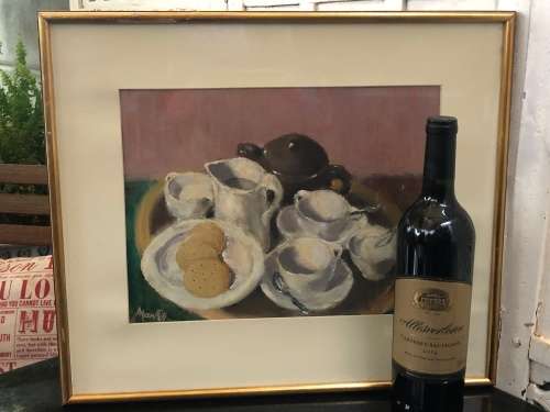 STUNNING JOHN H MANTELL ORIGINAL STILL LIFE OIL ON BOARD  PAINTING - FRAMED AND SIGNED - A BEAUTY