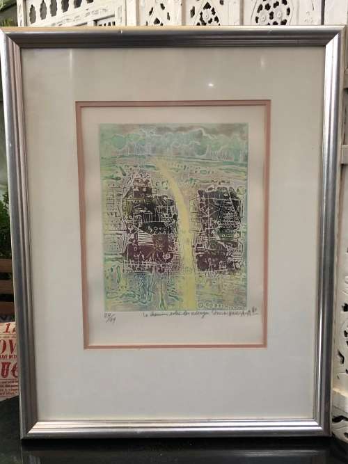 WOW !!! SOICHI HASEGAWA (1929 -) FAMOUS JAPANESE ARTIST - LIMITED EDITION COLORED ETCHING - SIGNED