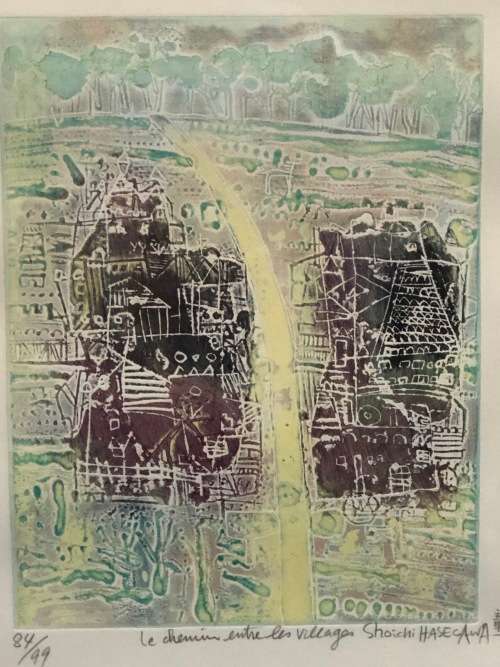 WOW !!! SOICHI HASEGAWA (1929 -) FAMOUS JAPANESE ARTIST - LIMITED EDITION COLORED ETCHING - SIGNED