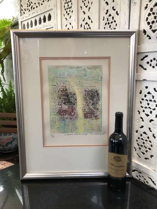 WOW !!! SOICHI HASEGAWA (1929 -) FAMOUS JAPANESE ARTIST - LIMITED EDITION COLORED ETCHING - SIGNED