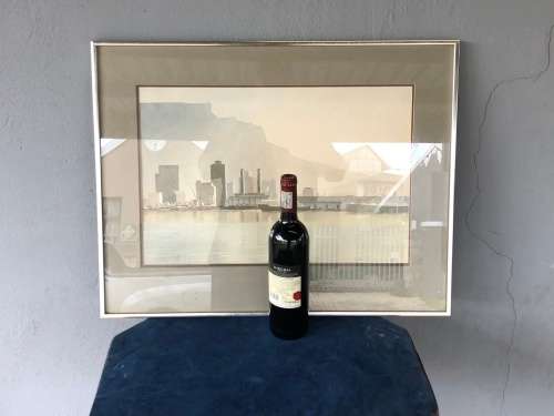 STUNNING ROB KENDERDINE FRAMED WATERCOLOR OF TABLE BAY - DATED 1980