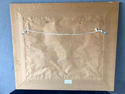 WOW !!! INTRIGUING OIL ON BOARD PAINTING - HEAVY SET GILT FRAME - UNSIGNED