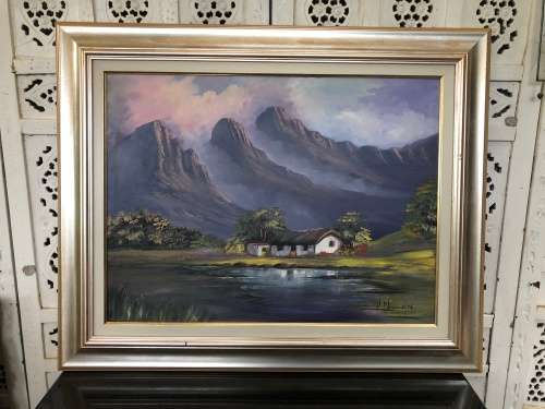 INVESTMENT ART !!! STUNNING ORIGINAL HELENA MOMMEN (SA) FRAMED OIL ON CANVAS FIXED TO BOARD