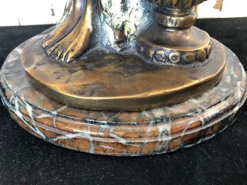 WOW !!! GORGEOUS SIGNED ART DECO SEMI-NUDE BRONZE ON A MARBLE BASE - STUNNING INVESTMENT PIECE