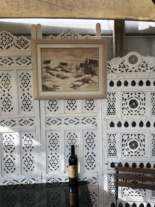 INVESTMENT ART !!! JAN DE WAAL - OIL ON BOARD PAINTING - ARNISTON COTTAGES - NICELY FRAMED