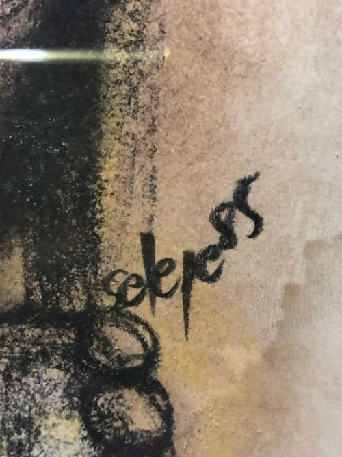 DANIEL SELEPE (1953 -) ORIGINAL MIXED MEDIA - FRAMED AND SIGNED - EXCELLENT FRAME